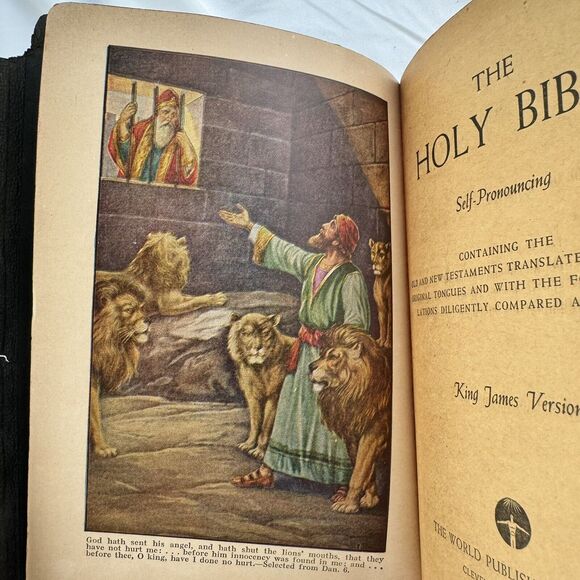 Holy Bible 1948 Inscription Red Letter Edition King James Self Pronouncing World - Picture 7 of 14